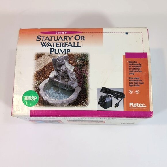 Flotec 180SP STATUARY  FOUNTAIN WATERFALL SUBMERSIBLE POND PUMP 180 GPH @ 1 Foot - Picture 1 of 8